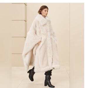 Zara NWT FX FR CT 13 ZARA SRPLS FUR COAT MAX QUALITY WHITE